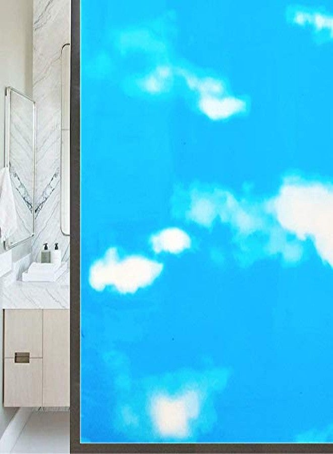 Smart Window ملصقات فينيل لاصقة من سمارت ويندو بلو سكاي للخصوصية، مناسبة للأبواب الأمامية/الحمامات/النوافذ الجانبية/النوافذ (17.7 بوصة × 78.7 بوصة) - Image 3